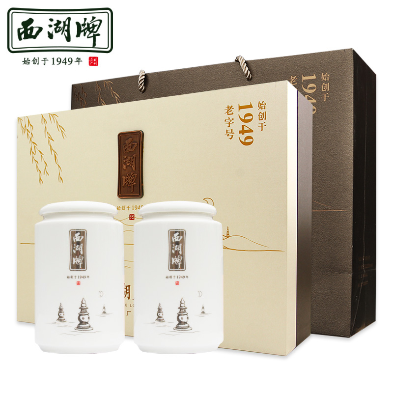 西湖茶叶旗舰店新茶西湖牌绿茶叶西湖龙井茶明前特级老茶树200g茶叶礼盒春茶0