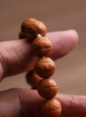 猴头核桃雕刻小凤眼菩提子手串