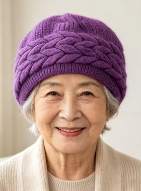 冬季保暖双层针织帽子