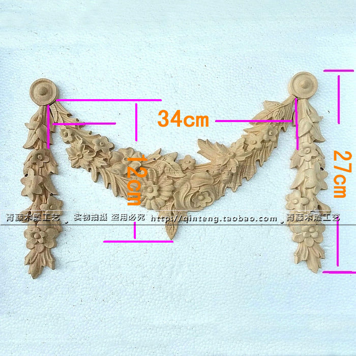 实木角花东阳木雕欧式家具门贴花橱柜护墙板客厅墙壁装饰定制雕花 - 图1