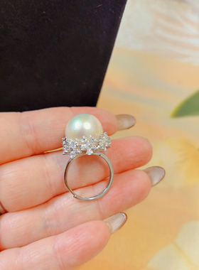 2025年新款戒指女轻奢高级感开口指环16mm爱迪生珍珠