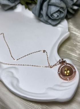 【BW宝石】暴力黄水晶吊坠，配银链，带证书