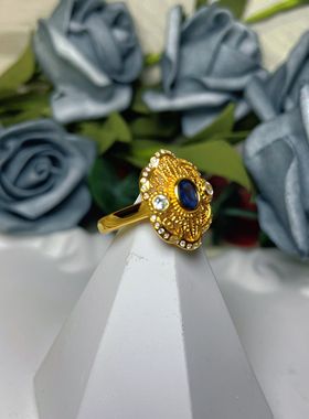 【BW宝石】皇家蓝蓝宝石戒指，配石莫桑钻，带证书，全新