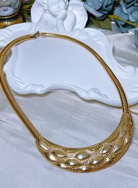 【BW中古】中古法产浓金蛇骨项链（雕同工厂）