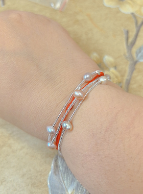 【BW珍珠】7mm天然混彩珍珠手链项链两戴款，3圈是手链1圈是项链