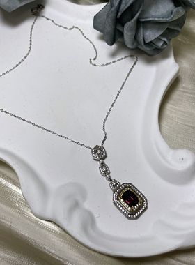 【BW宝石】很稀有的紫色尖晶石吊坠，配银链，带证书