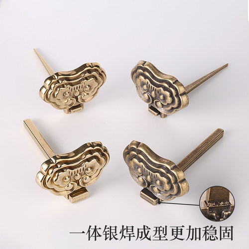 中式全黄铜匾托仿古字书画底托店铺牌匾托针国画十字绣画框铜托架 - 图2