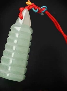 东陵玉塔挂件粉晶塔手机链