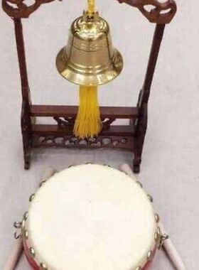 牛皮鼓扁鼓钟鼓齐鸣木架吊铜铃铛