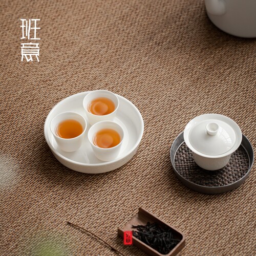 陶瓷壶承白瓷干泡台茶盘茶具配件茶点盘茶托家用托盘养壶垫茶碟 - 图0