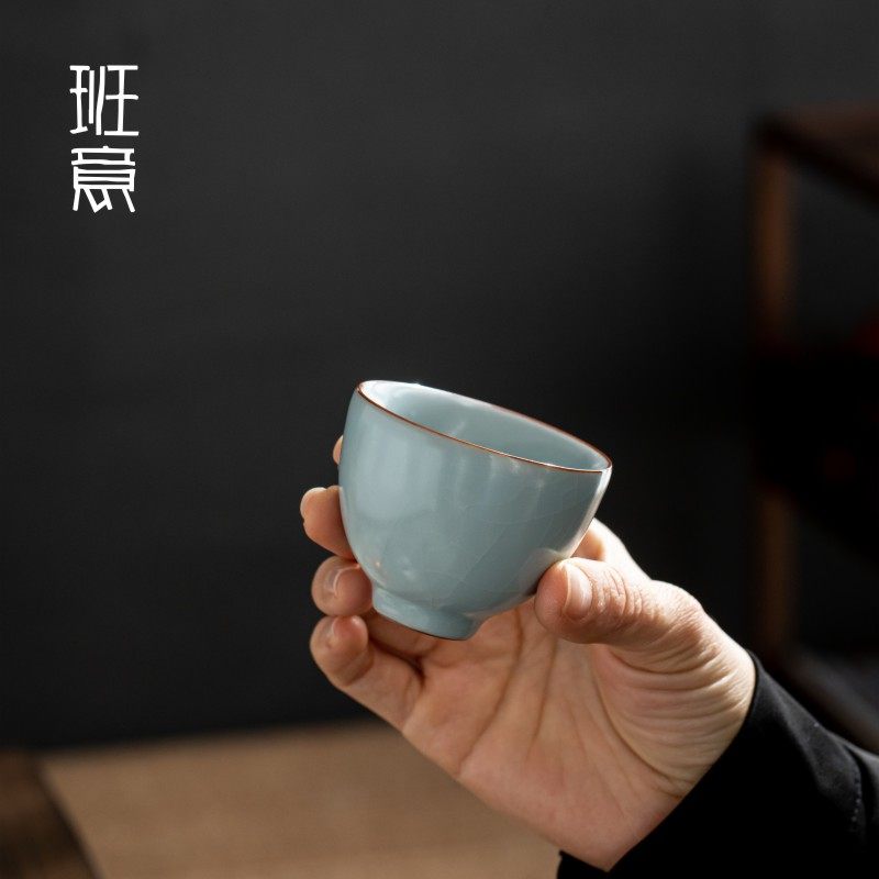五大名窑品茗杯功夫陶瓷茶具套装茶杯主人杯汝窑开片建盏小杯子_虎窝淘