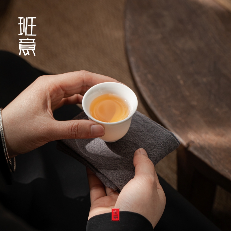 班意羊脂玉白瓷品茗杯小茶杯闻香杯功夫茶具喝茶杯子德化白瓷 - 图3