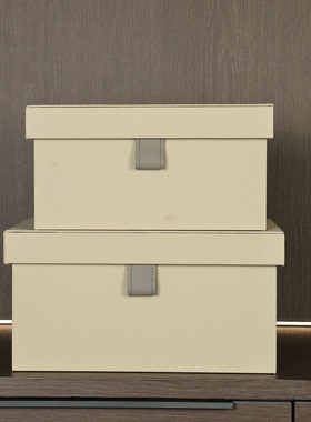 衣帽间摆件轻奢风皮质收纳箱饰品