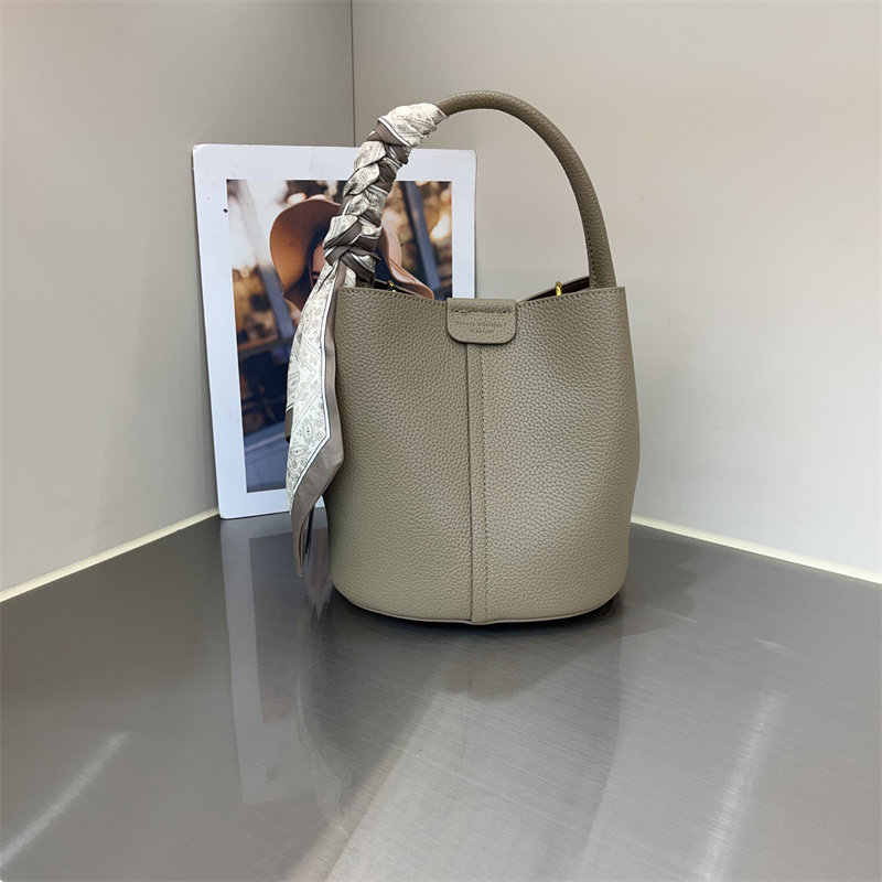 2026新款时尚荔枝纹水桶包休闲纯色丝巾装饰手提包简约单肩斜跨包,淘宝优惠券,粉丝福利购,淘宝优惠卷