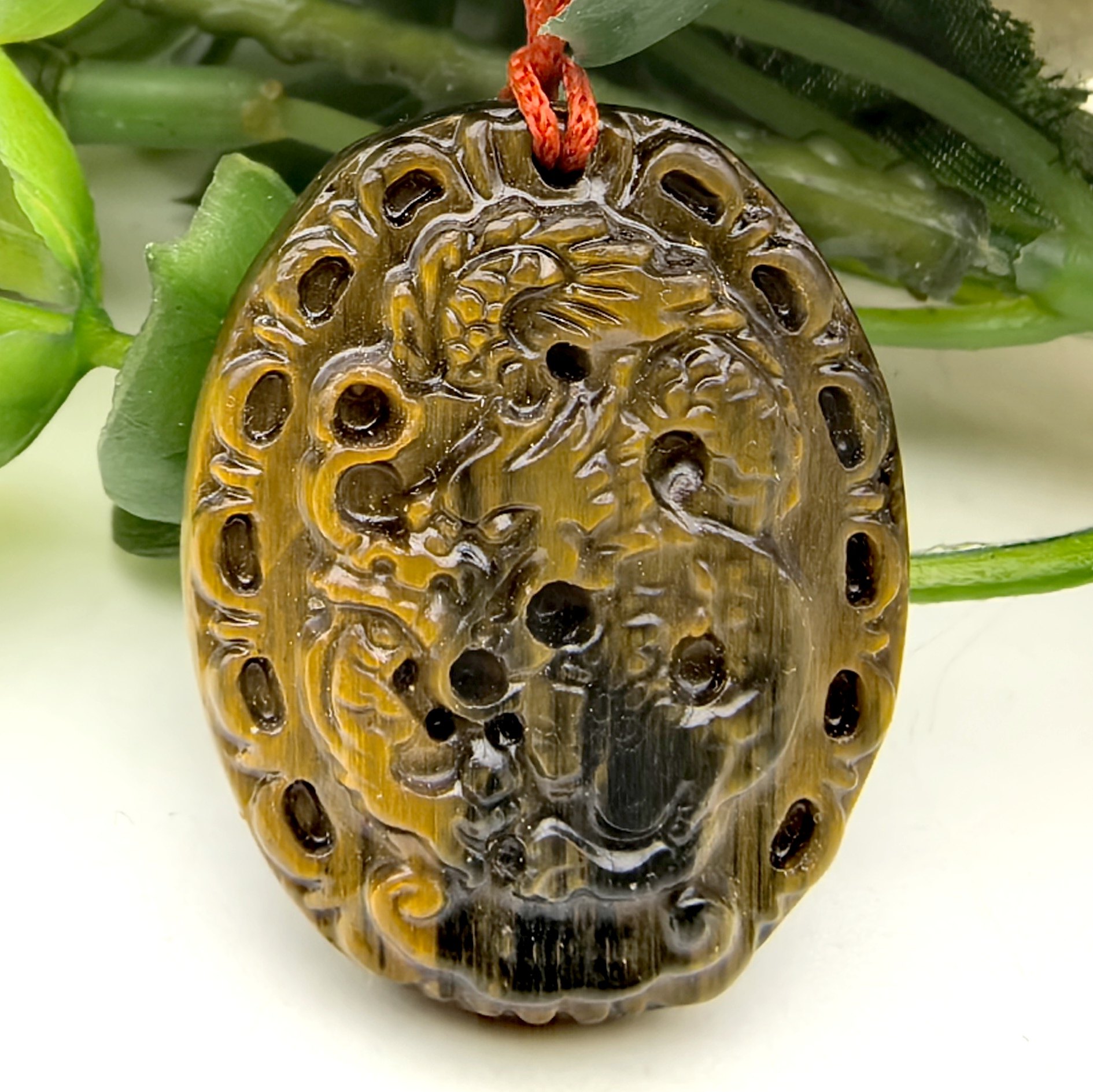 龙腾四海天然黄虎眼生肖龙牌吊坠挂件护身符一物一图A46-55,淘宝优惠券,粉丝福利购,淘宝优惠卷