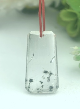 福海扎根～天然老料海胆发胶花水晶吊坠挂件一物一图A50-101