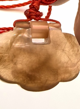 天然红兔毛发晶水晶平安锁长命锁手工宝宝锁婴儿满月周岁送礼A27