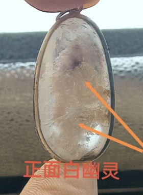 幽境幻彩天然老料彩幽灵胶花水晶吊坠925银包边一物一图A55-11
