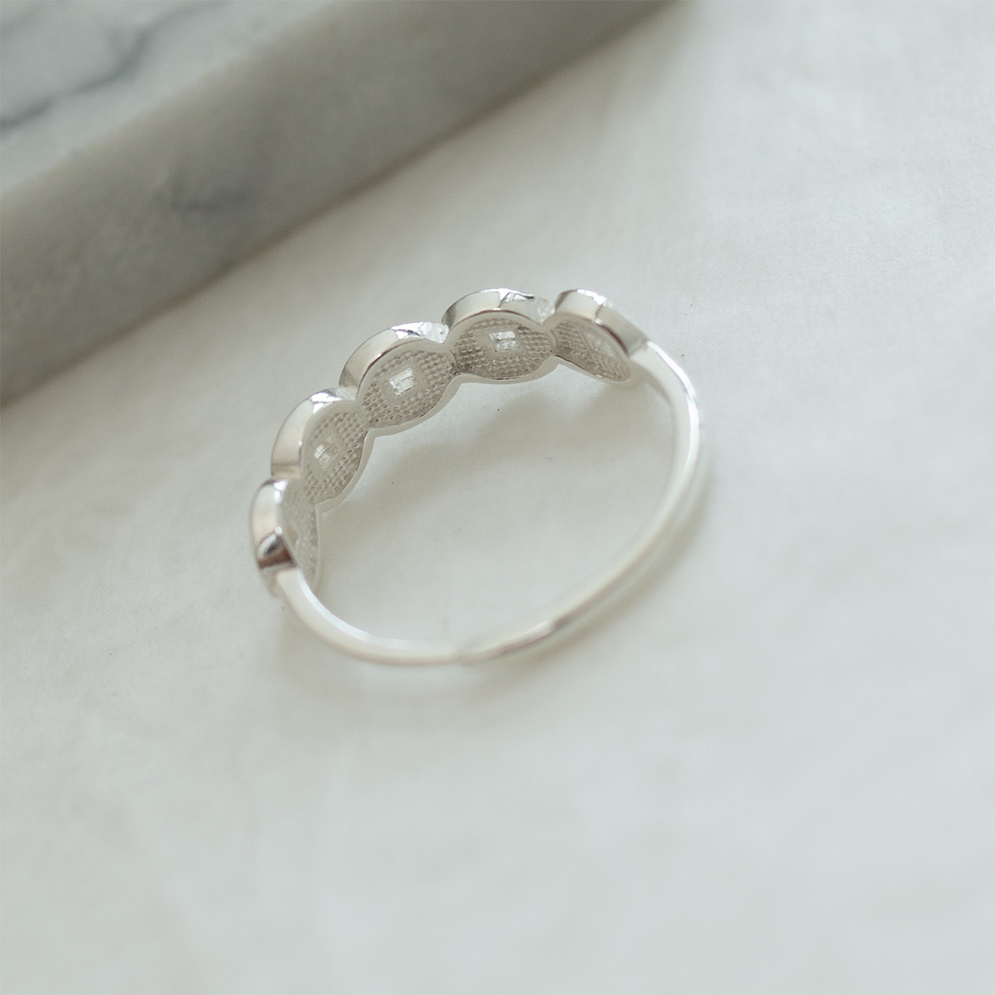 All-over S999 solid silver sterling silver coin ring