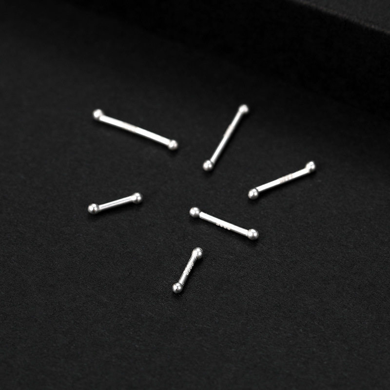 通体S999足银纯银防堵养耳洞双头圆珠耳棒耳钉简约女睡觉免摘耳饰,淘宝优惠券,粉丝福利购,淘宝优惠卷