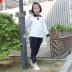 Haizhu đồng phục trường tiểu học công lập tiểu học mùa hè tùy chỉnh đồng phục học sinh cotton trắng áo sơ mi nam và nữ tiểu học - Đồng phục trường học / tùy chỉnh thực hiện quần áo trẻ sơ sinh Đồng phục trường học / tùy chỉnh thực hiện