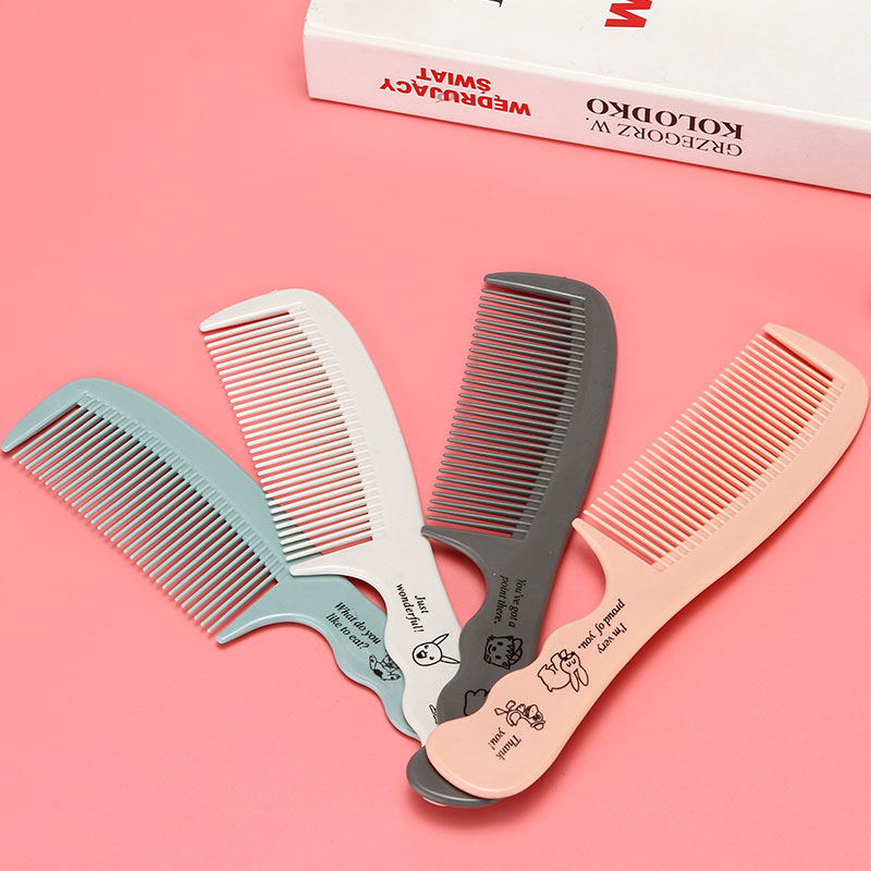 卡通梳子随身便携塑料密齿梳 可爱成人梳排骨梳防静电细齿梳 - 图0