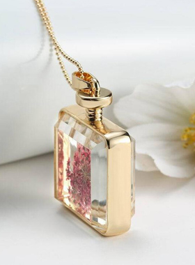 标本干花项链森系玻璃时尚风吊坠