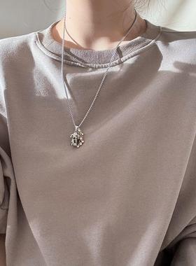 时髦斑点虎眼石蘑菇吊坠项链