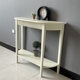 Cream style pastoral white porch table partition table solid wood black double-layer semi-round table storage table