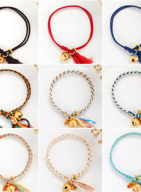 一步一响沙金铃铛手绳棉质情侣