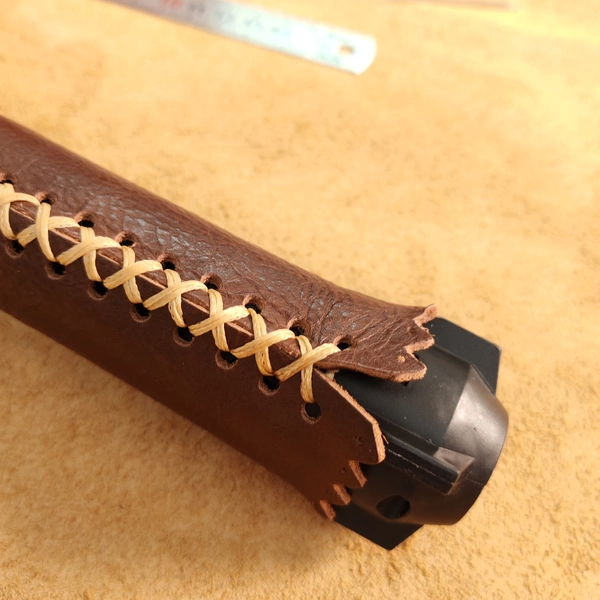 复古头层真牛皮台铃雅迪小牛通用电动车摩托车手把套改装配件吸汗 - 图1