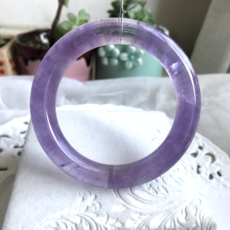 巴西天然薰衣草紫色紫水晶手镯实物一对一实拍紫晶手环浪漫仙女紫 - 图2