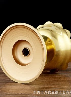 黄铜酥油灯座莲花添油寺庙家用长明灯小号铜油灯供佛油灯液体