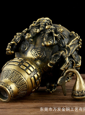 黄铜八卦八仙葫芦居家用开口风水招财葫芦创意办公室摆件八仙