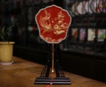 Pure handmade embroidery Suzhou embroidery fan Three-dimensional Dragon Pinepan Golden Joy Fan single-sided 20cm