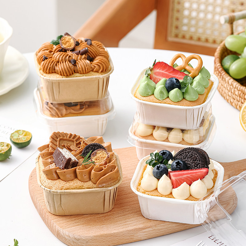 纸杯蛋糕模具方形带盖一次性面包烘焙纸托蛋糕枣糕包装盒专用耐烤,淘宝优惠券,粉丝福利购,淘宝优惠卷