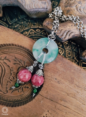 手作平安扣项链吊坠！不包含链条！平安扣可能是琉璃可能是翡翠