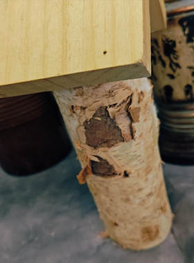 设计师款纯手工制作真树干做的实木小房子摆件孤品