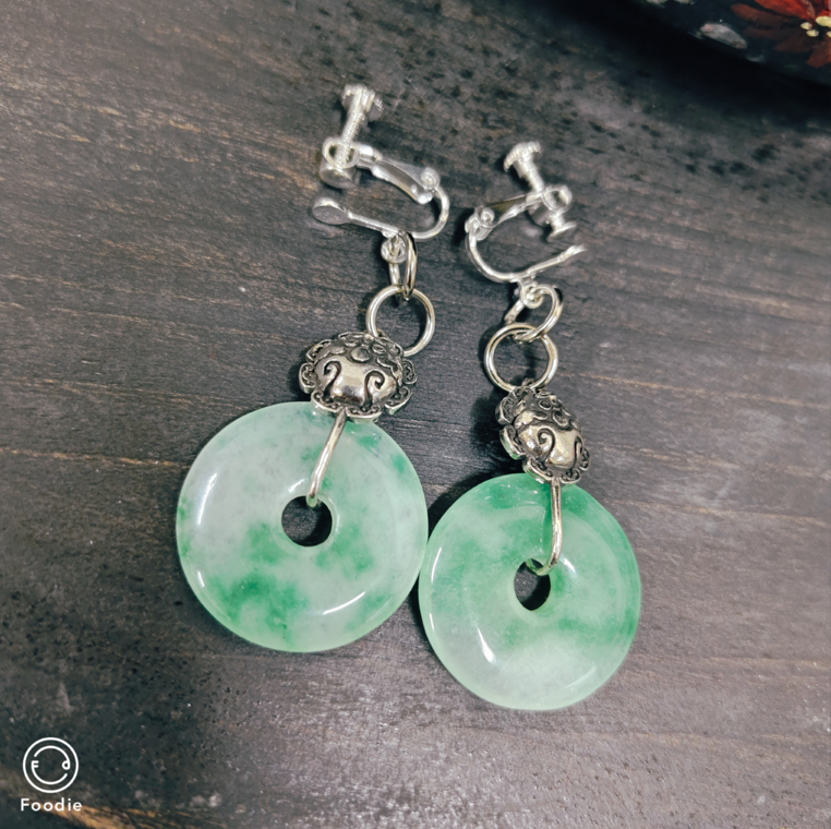 琉璃狮子头平安扣耳环一对儿！孤品不退换！自己做的,淘宝优惠券,粉丝福利购,淘宝优惠卷