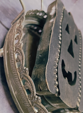 美式乡村复古做旧万圣节黑色南瓜木珠摆件厚实木质孤品不退换