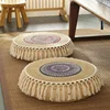 Ethnic style cotton thread tassel hand-woven futon cushion round mid-century style tatami bay window meditation cushion