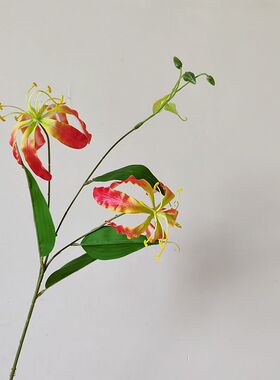 仿真花 嘉兰 火焰百合 单枝假花 家居装饰 摄影道具 摆件花卉