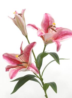 高品质PU百合花 香水百合 客厅餐桌花 拍照道具 店铺美陈 样板间