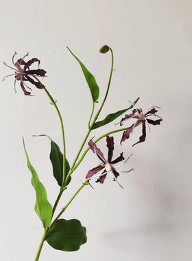 嘉兰百合仿真花新中式家居装饰摆件婚礼布置引路花火焰百合假花