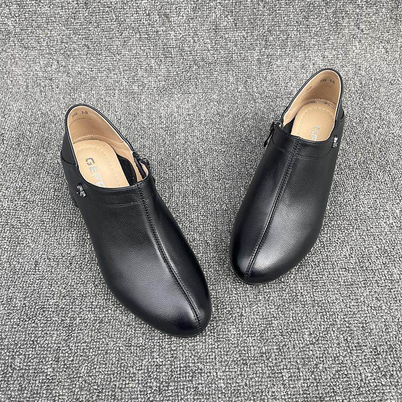 2025秋季新款真皮深口女单鞋中跟软底时尚女鞋百搭女款粗跟小皮鞋,淘宝优惠券,粉丝福利购,淘宝优惠卷