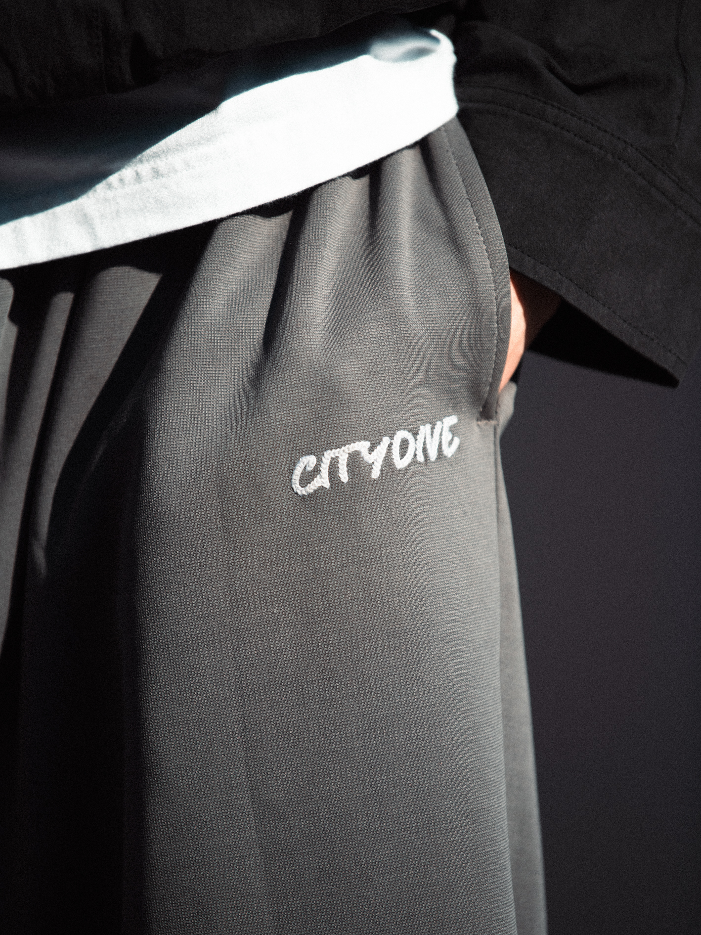 CITYDIVE Sweat Pants重磅440g加绒保暖廓形运动抽绳式卫裤-图2