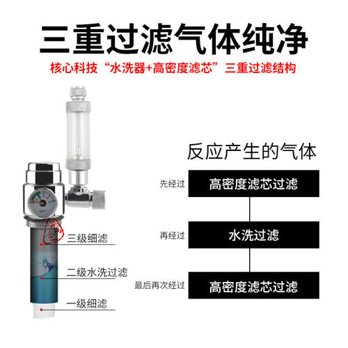 零度水草鱼缸二氧化碳发生器diy自制CO2发生器不锈钢钢瓶发生器 - 图0