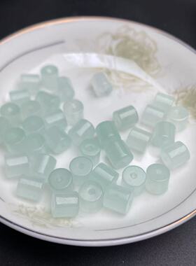 翡翠玉石桶珠8X8mm巴山翠diy配饰串珠手串手链项链饰品玉珠子
