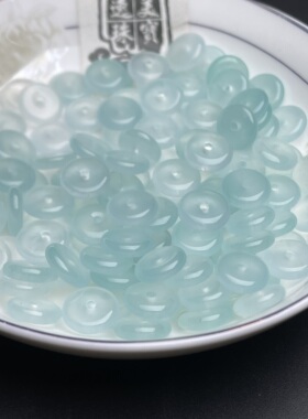 10mm冰种晴水玉髓平安扣散珠
