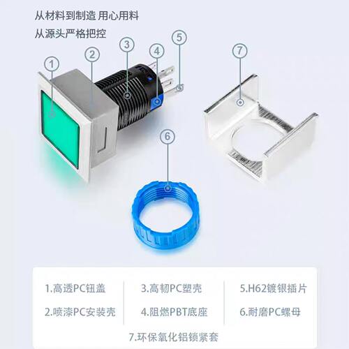 原装ONPOW红波按钮开关LAS1-AWY24V220V复位自锁圆形22MM红绿黄色 - 图1